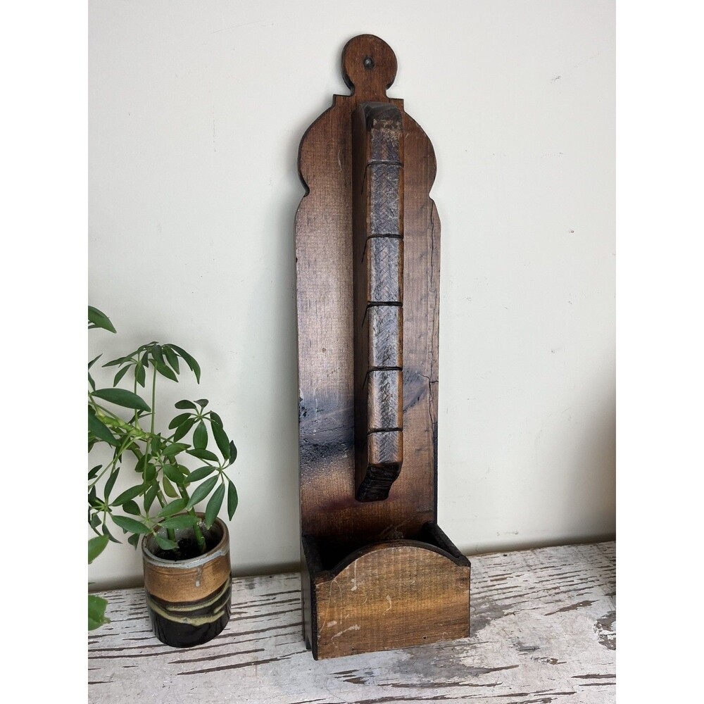 Vintage Primitive Wooden  Manchester Letter, Bills & Key Holder Rustic Farmhouse